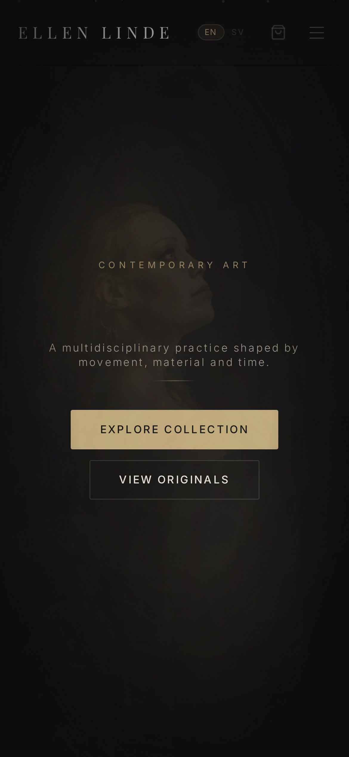 Ellen Linde Gallery — mobile UI
