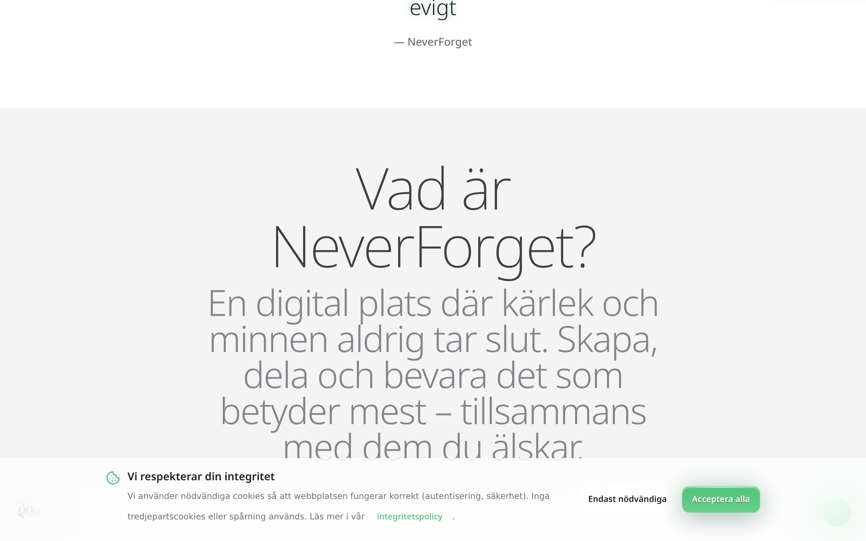 NeverForget™ — desktop UI