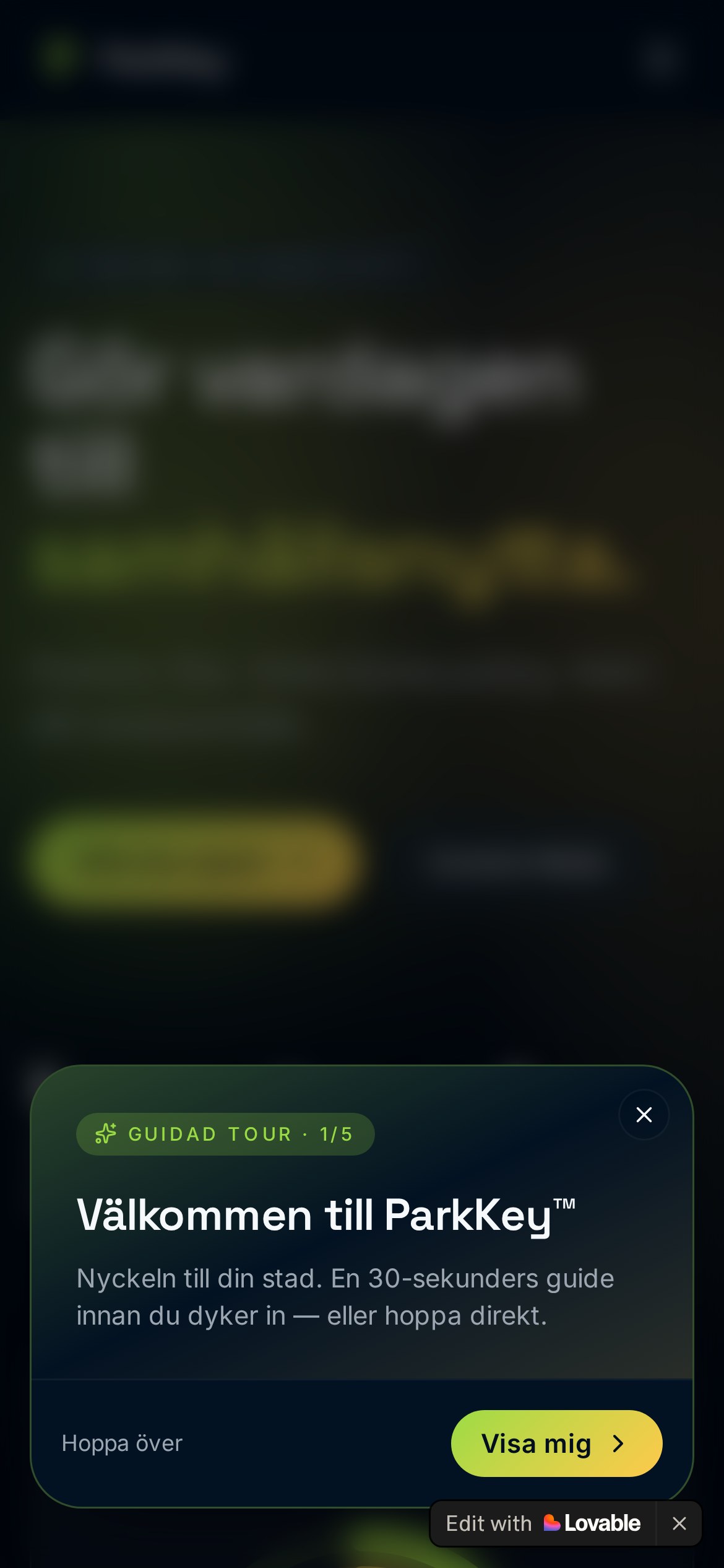 ParkKey — mobile UI